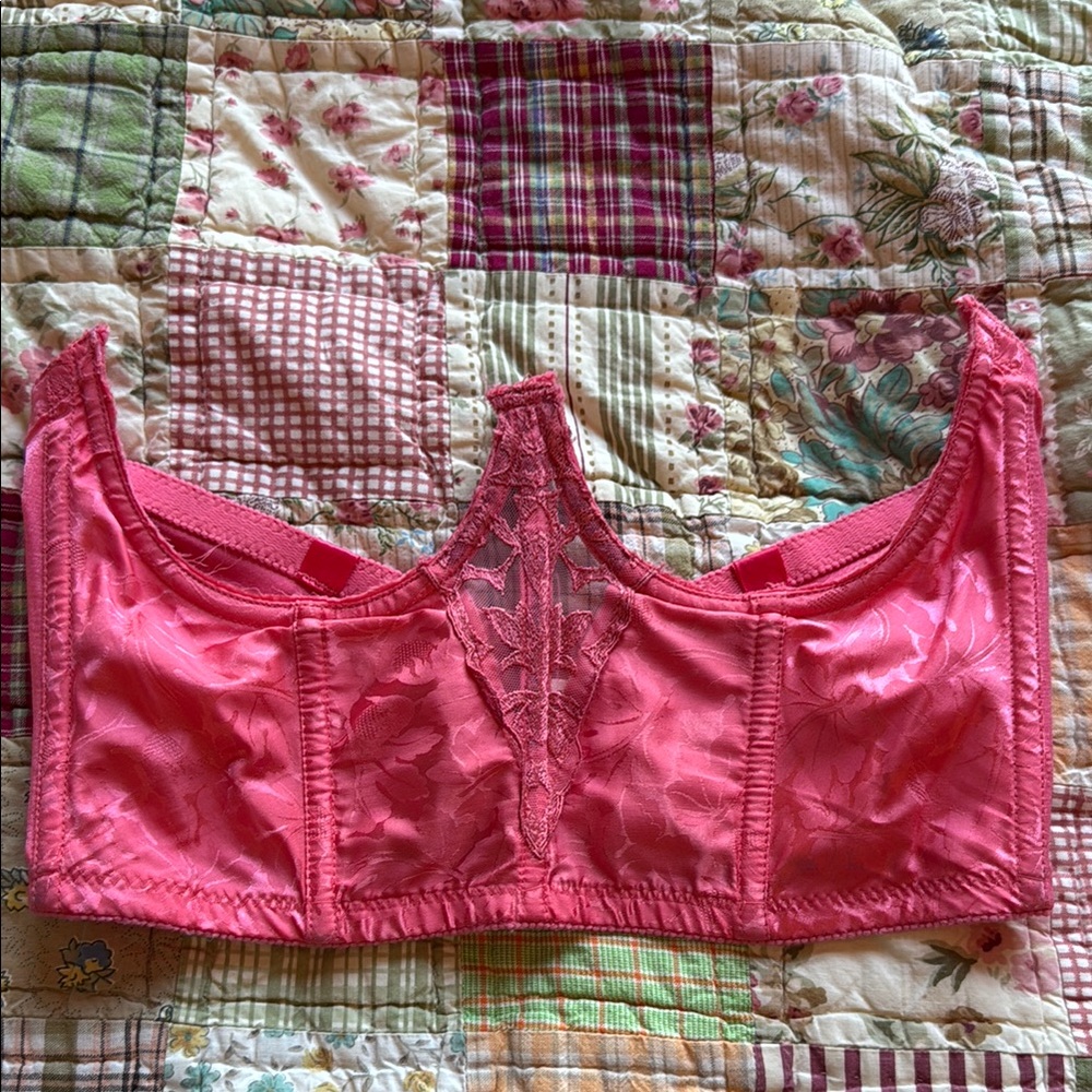 Pink Floral Lace Bustier